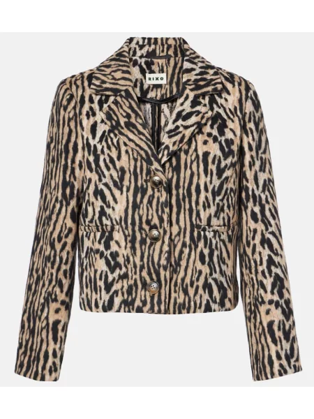 Geacă Rixo cu imagine cu model leopard maro