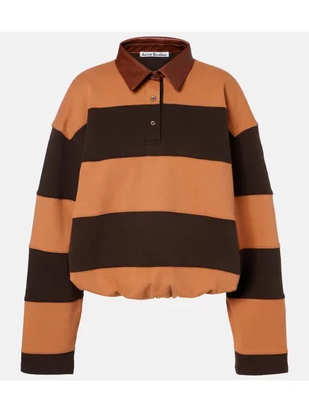 Polar Acne Studios polarowy w paski brązowy