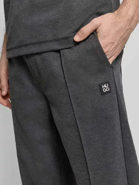 Spodnie dresowe o kroju regular fit z mieszanki bawełny model DINETO' Hugo