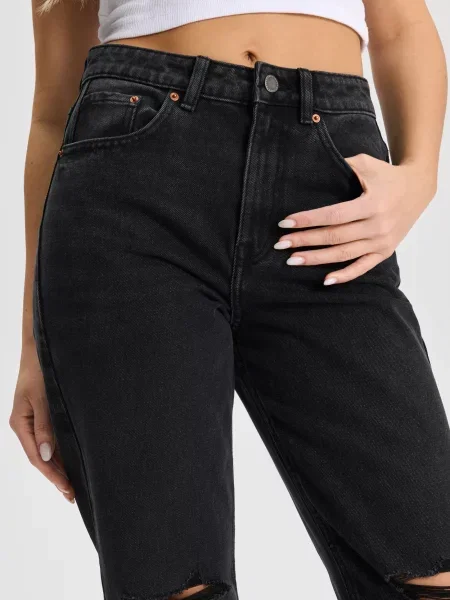 Джинсы-мом Sinsay черный