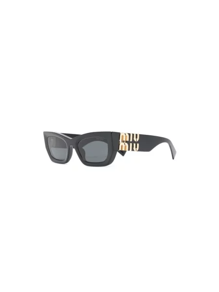 Okulary przeciwsłoneczne Miu Miu Eyewear z logo czarne