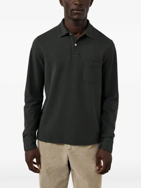 Lung tricou polo Hartford verde