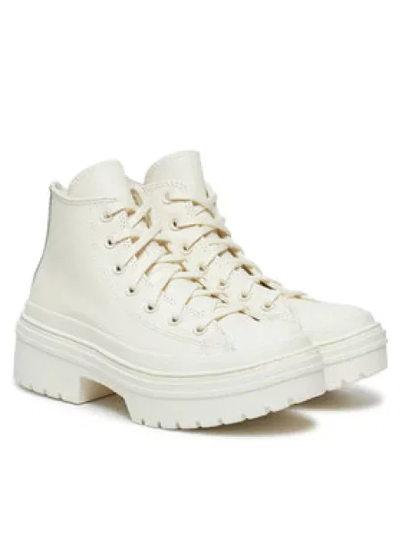 Converse Polokozačky Chuck Taylor All Star Lugged Heel Leather Platform bílá