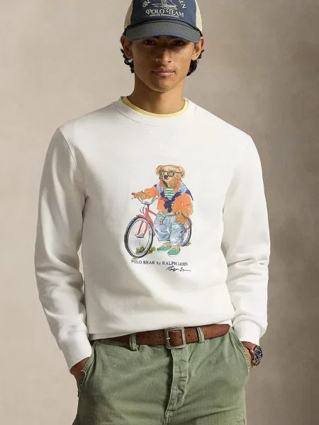 Bluza Polo Ralph Lauren z nadrukiem biała