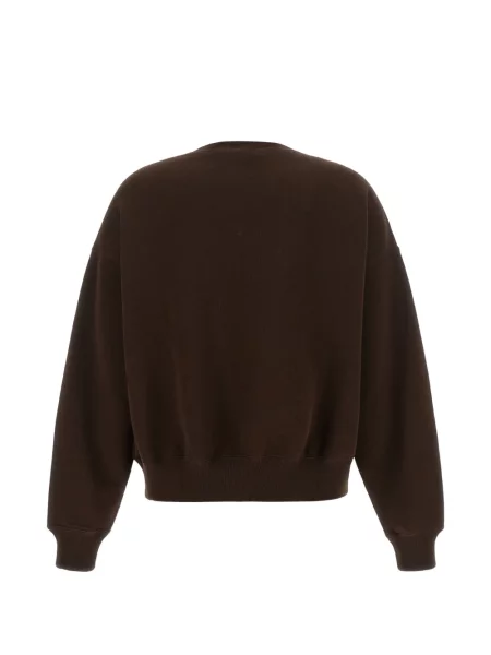 Fleece polo Polo Ralph Lauren με στρογγυλή λαιμόκοψη καφέ