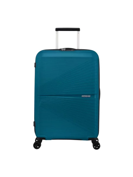 Lniana walizka American Tourister niebieska