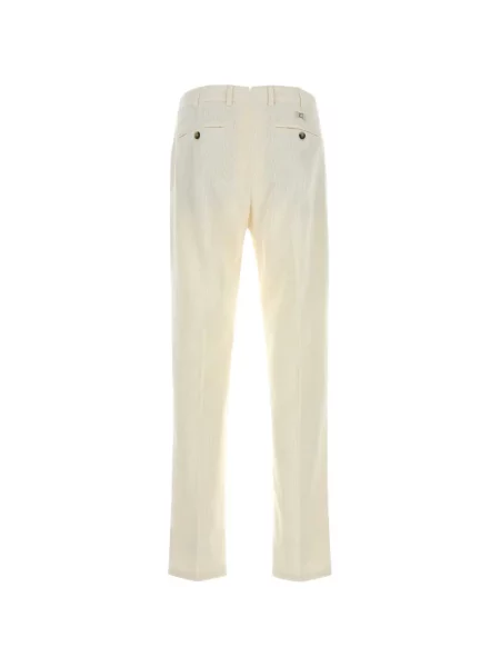 Pantaloni Pt Torino de catifea cord alb