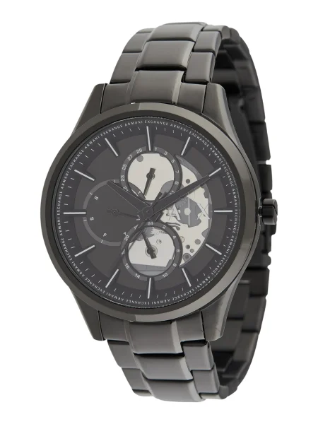 Armani Exchange ceas și colier negru