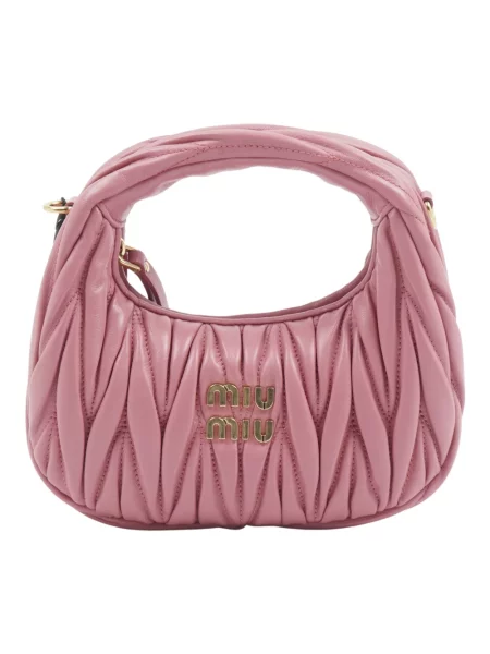 Torebka hobo Miu Miu skórzana różowa
