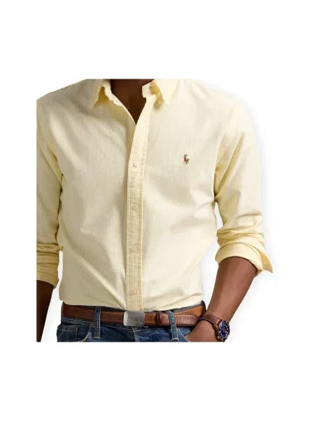 Polo Ralph Lauren Košile Žlutá Custom Fit bílá