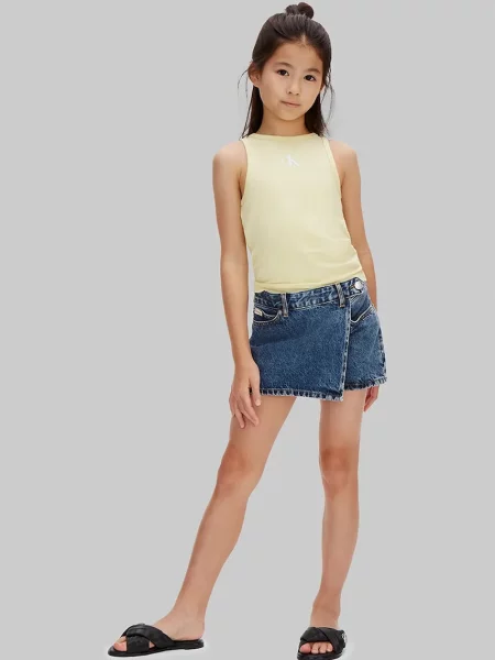 Calvin Klein Jeans sukňové šortky džínové modré