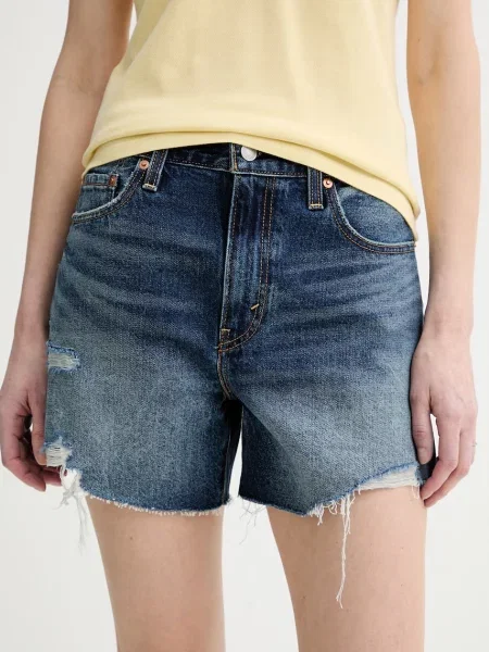 Levi's szorty jeansowe RIBCAGE A-LINE niebieskie