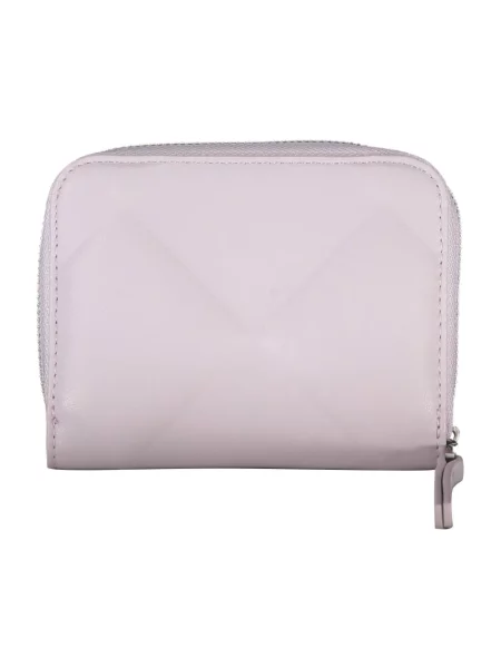 Lniany portfel Calvin Klein elegancki fioletowy