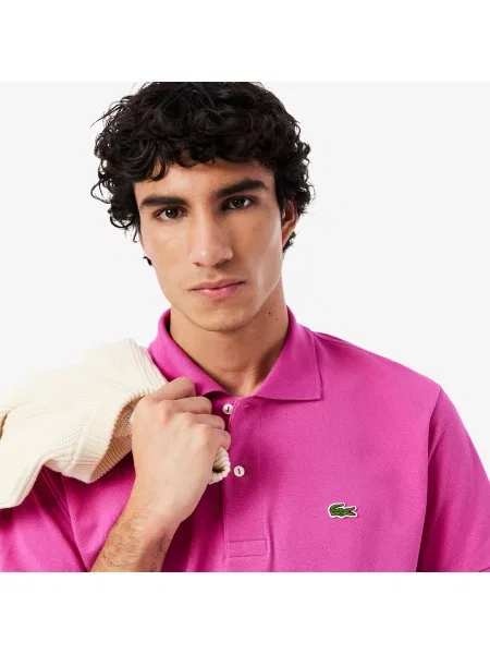 Lacoste Koszulka Polo Classic Fit Original Piqué różowa
