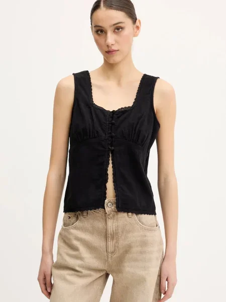 Блуза Superdry дамска с изчистен дизайн черно