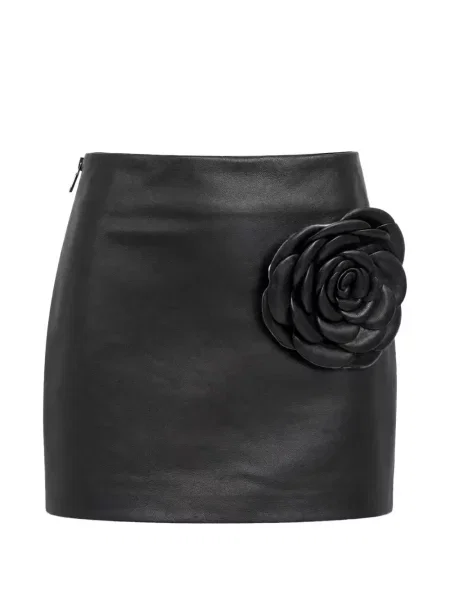 Fustă din piele Philipp Plein cu model floral negru