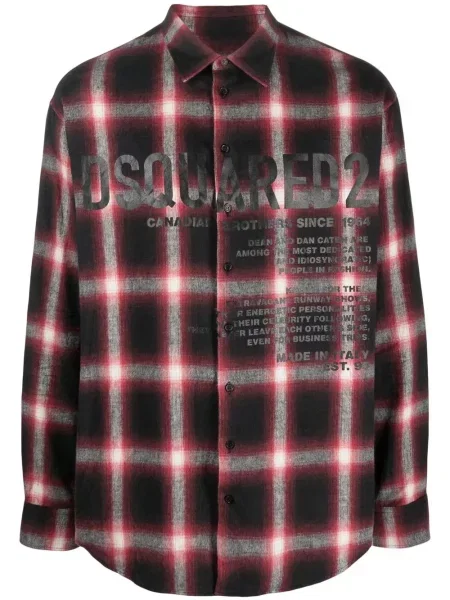 Cămașă Dsquared2 în carouri cu imagine