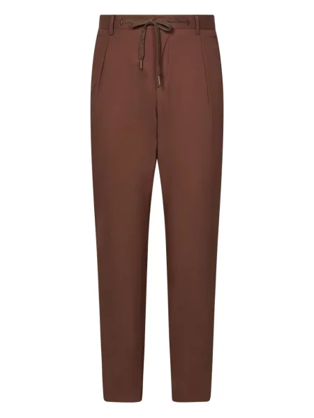 Pantaloni Franzese Collection plisate maro