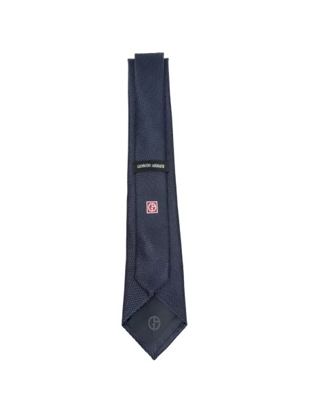Cravată Giorgio Armani cu model herringbone albastru