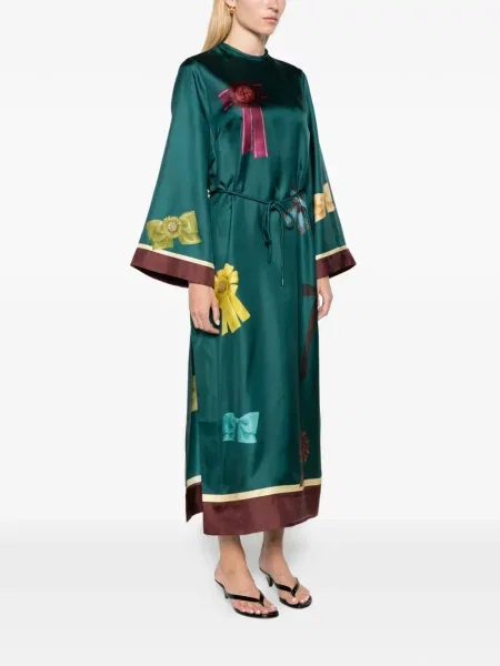 Rochie midi Alemais de mătase verde