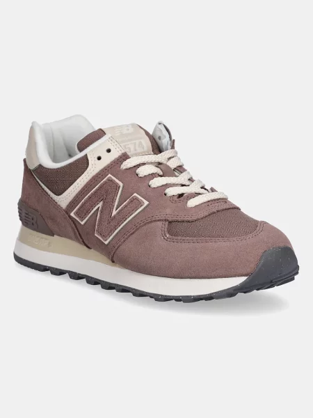 Велурени маратонки New Balance кафяво