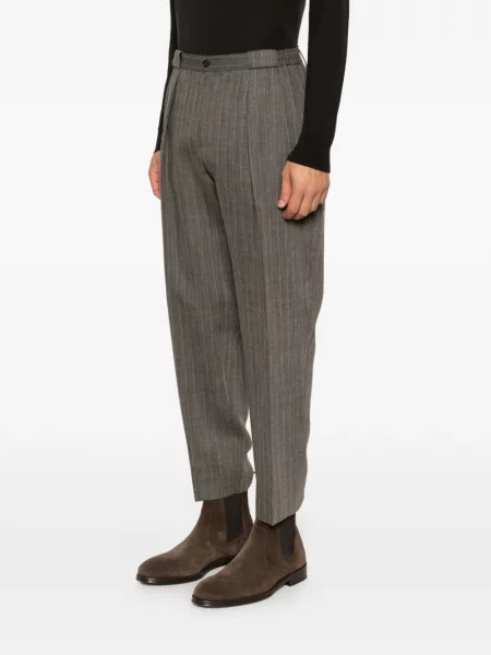 Pantaloni Briglia 1949 cu model herringbone gri