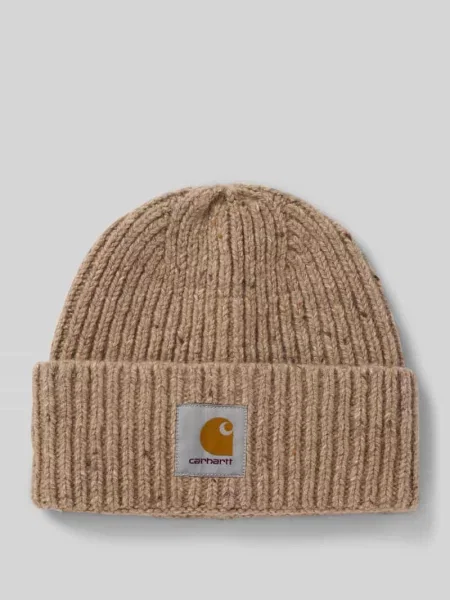 Czapka beanie z mieszanki wełny i bawełny model ANGLISTIC' Carhartt Work In Progress beżowa