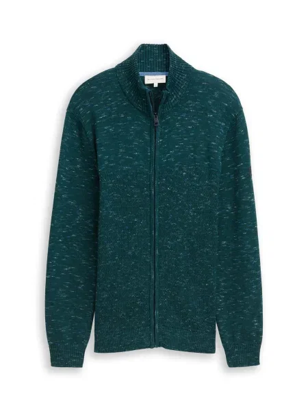 TOM TAILOR Pletena jopa nebeško modra / smaragd bela