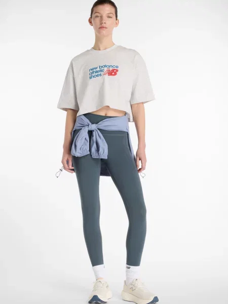 Брюки New Balance с высокой посадкой серые