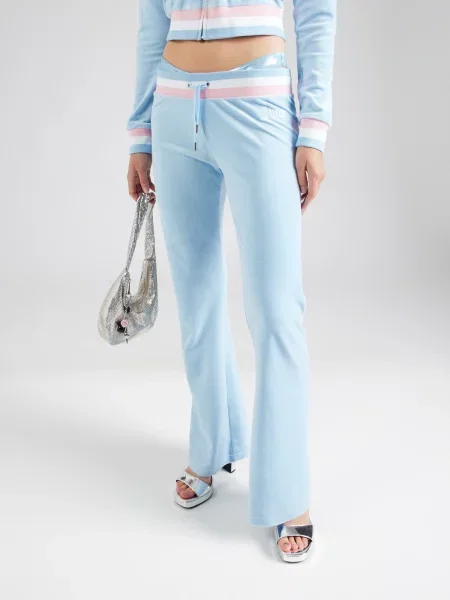 Juicy Couture Pantaloni trening Velour celest albastru