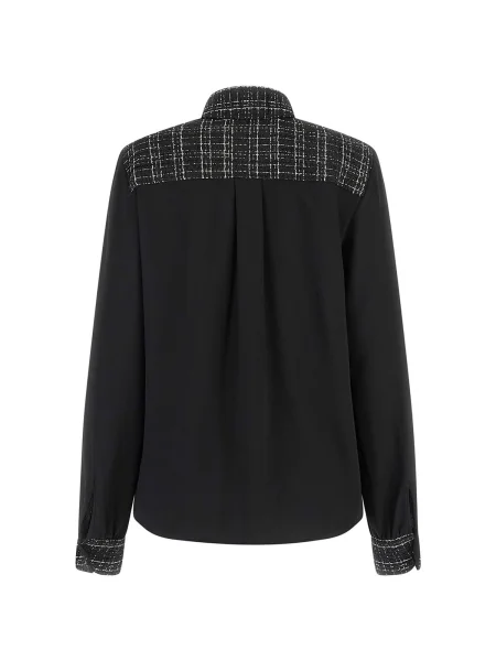 Cămașă Guess din tweed negru