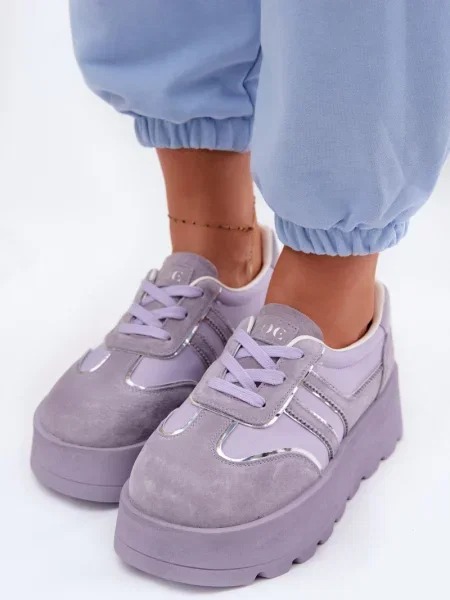 Teniși Goe din piele cu platformă violet