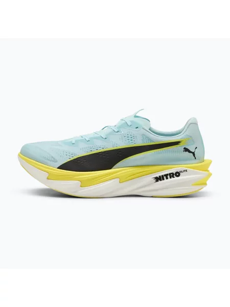 Încălțăminte de alergare pentru bărbați Puma Deviate Nitro Elite 4 Fresh Water/Lemon Crush/Puma Black negru