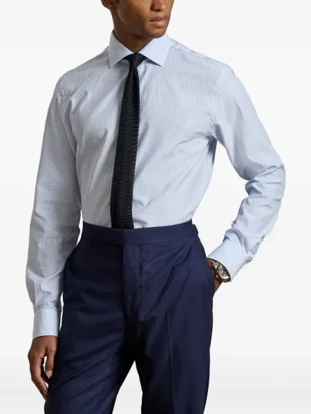 Ριγέ μακρύς πουκάμισο Ralph Lauren Purple Label μπλε