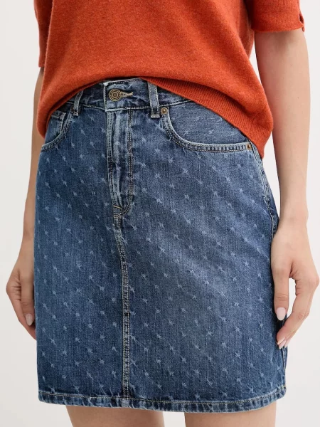 Pepe Jeans fustă jeans mini drept albastru