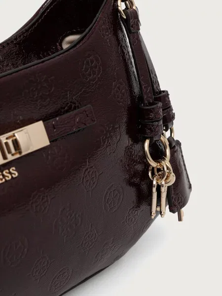 Кожаная сумка хобо Guess