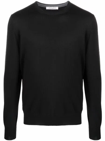 Sweter Fileria z dekoltem w kształcie litery U czarny