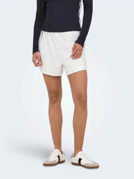 ONLY Pantaloni ONLSMILLA' alb