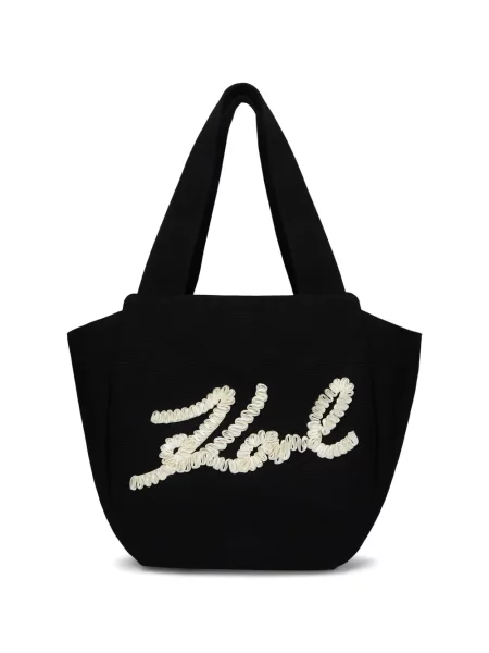 Geantă shopper Karl Lagerfeld cu volane negru