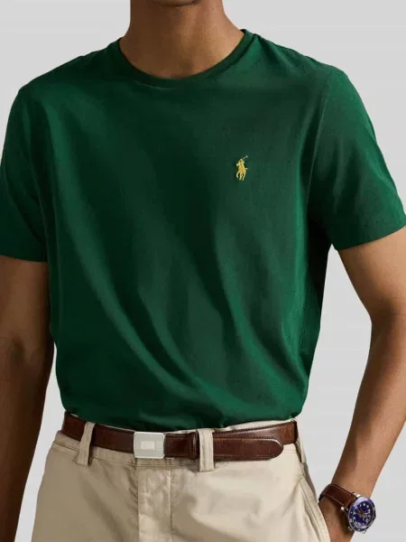 T-shirt o kroju regular fit z czystej bawełny Polo Ralph Lauren zielona