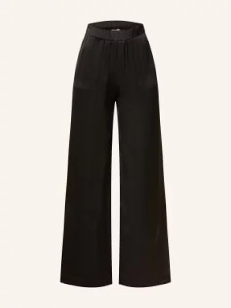 Ottod'ame Spodnie Satynowe Arianna schwarz czarne