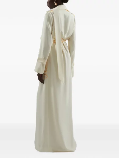 Cu centură rochie maxi Taller Marmo alb