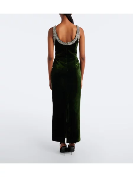 Rochie de cocktail The New Arrivals Ilkyaz Ozel de catifea verde