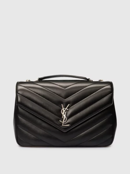 Шкіряна сумка LOULOU Saint Laurent чорна