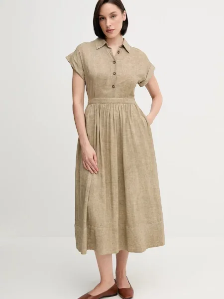 Макси платье Pedro Del Hierro клеш зеленое