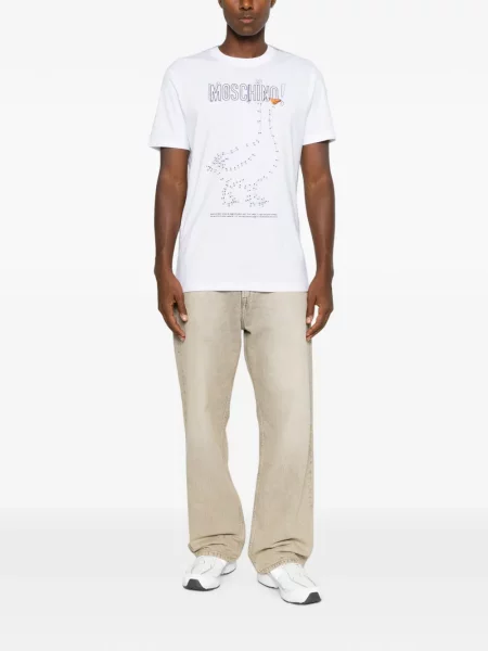 Scurt tricou Moschino cu imagine alb