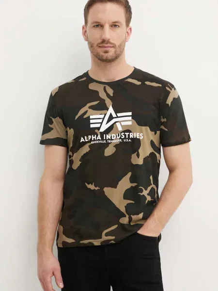Tričko Alpha Industries Basic Camo wdl camo 65 bílé