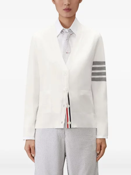 Cardigan Thom Browne de lână alb