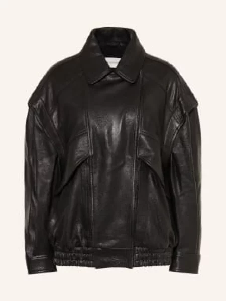 Nour Hammour Skórzana Kurtka Micah schwarz czarna