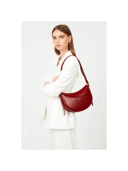 Torebka crossbody Lancaster skórzana czerwona